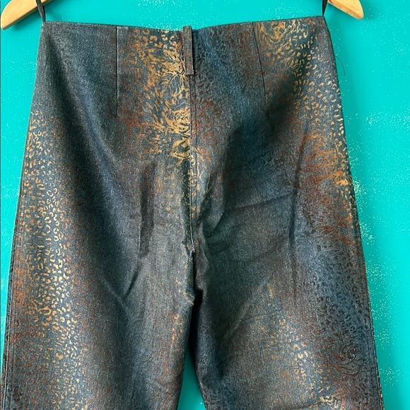 Vintage Women's Flare Jeans - Brown and Gold - Picture 7 of 9